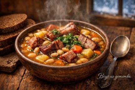 Как в холодные дни согреться ароматным фасолевым супом с копчёностями