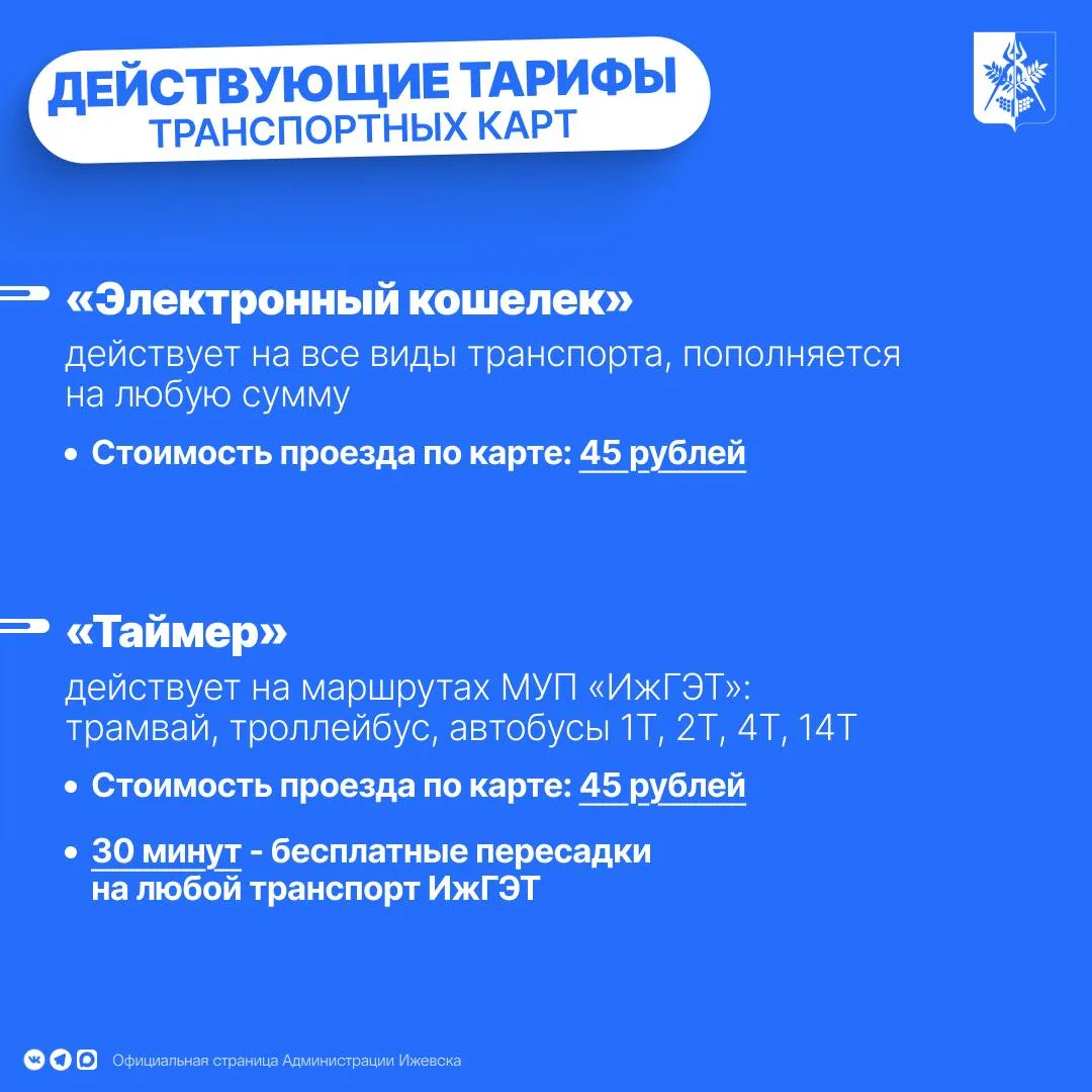 Если вдруг вы пропустили: уже с завтрашнего дня, 15 апреля, готовим за проезд в общественном транспорте Ижевска 45 рублей