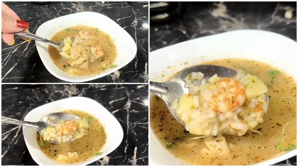 Нежный суп с креветками и рыбой для любителей морепродуктов