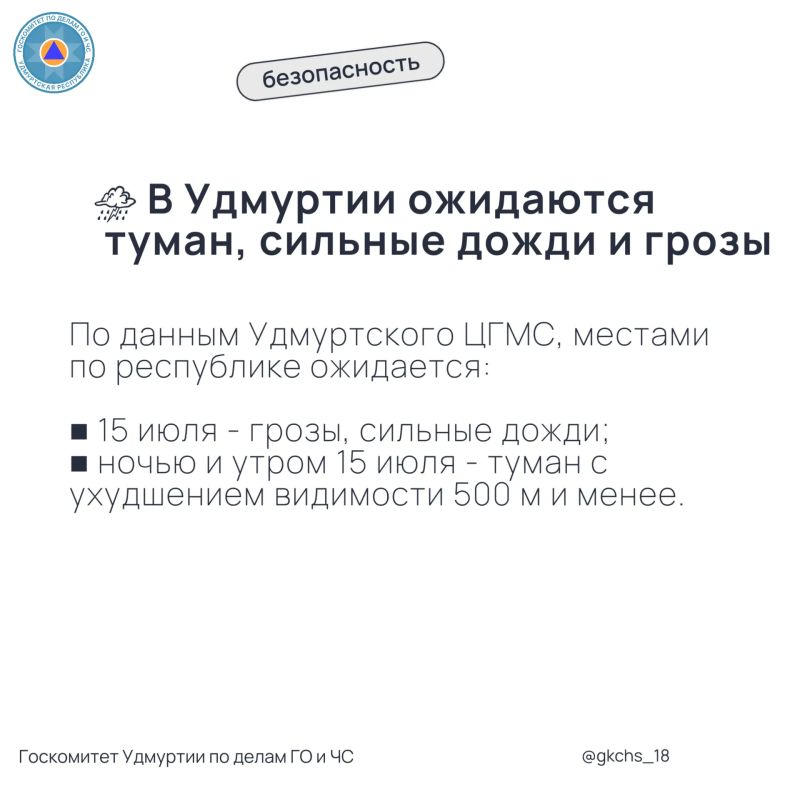 Грозы, сильные дожди и туман