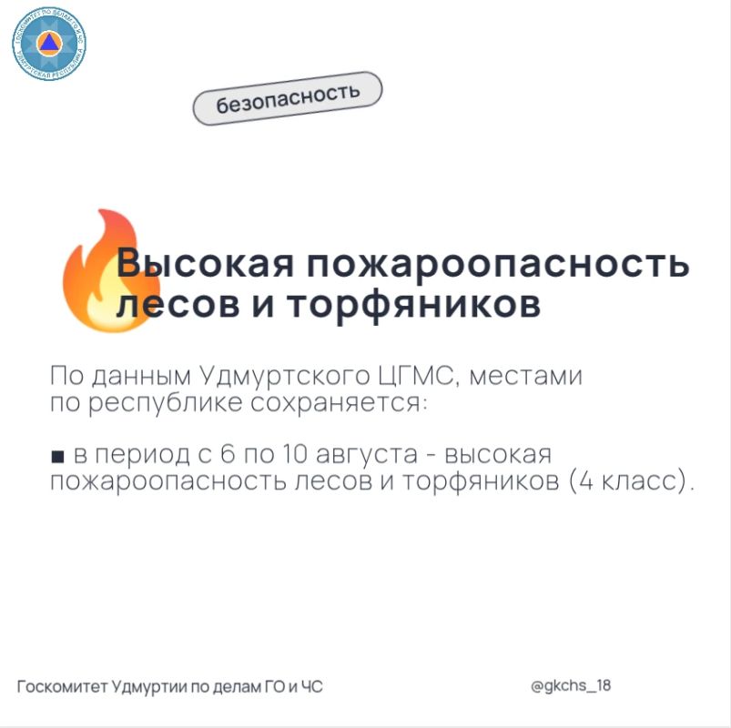 Высокая пожароопасность лесов и торфяников (4 класс)