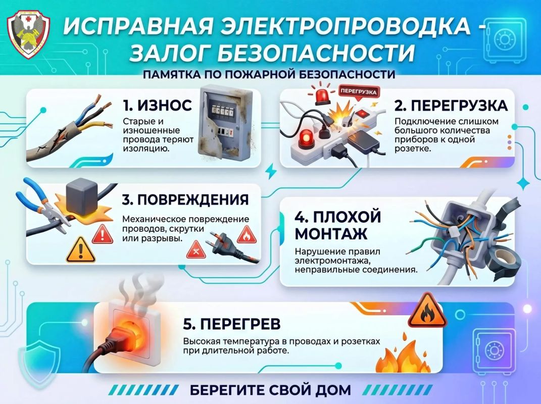 Исправная проводка — это ваш невидимый щит, защищающий имущество и жизни. Чтобы уберечь свое жилье от пожара и всегда держать ситуацию под контролем, возьмите за привычку соблюдать эти правила: